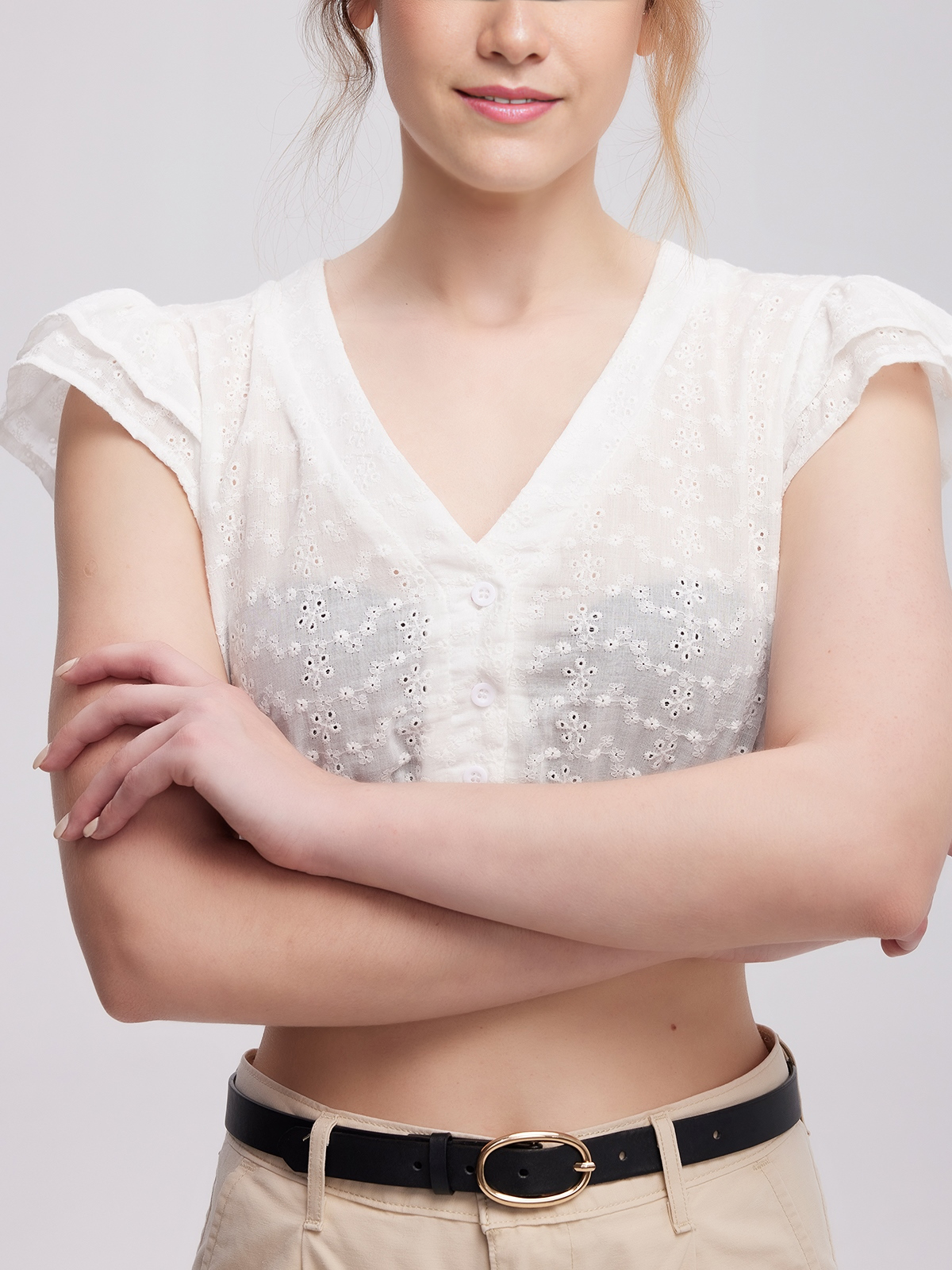 Elegante Dirndlbluse in Weiß