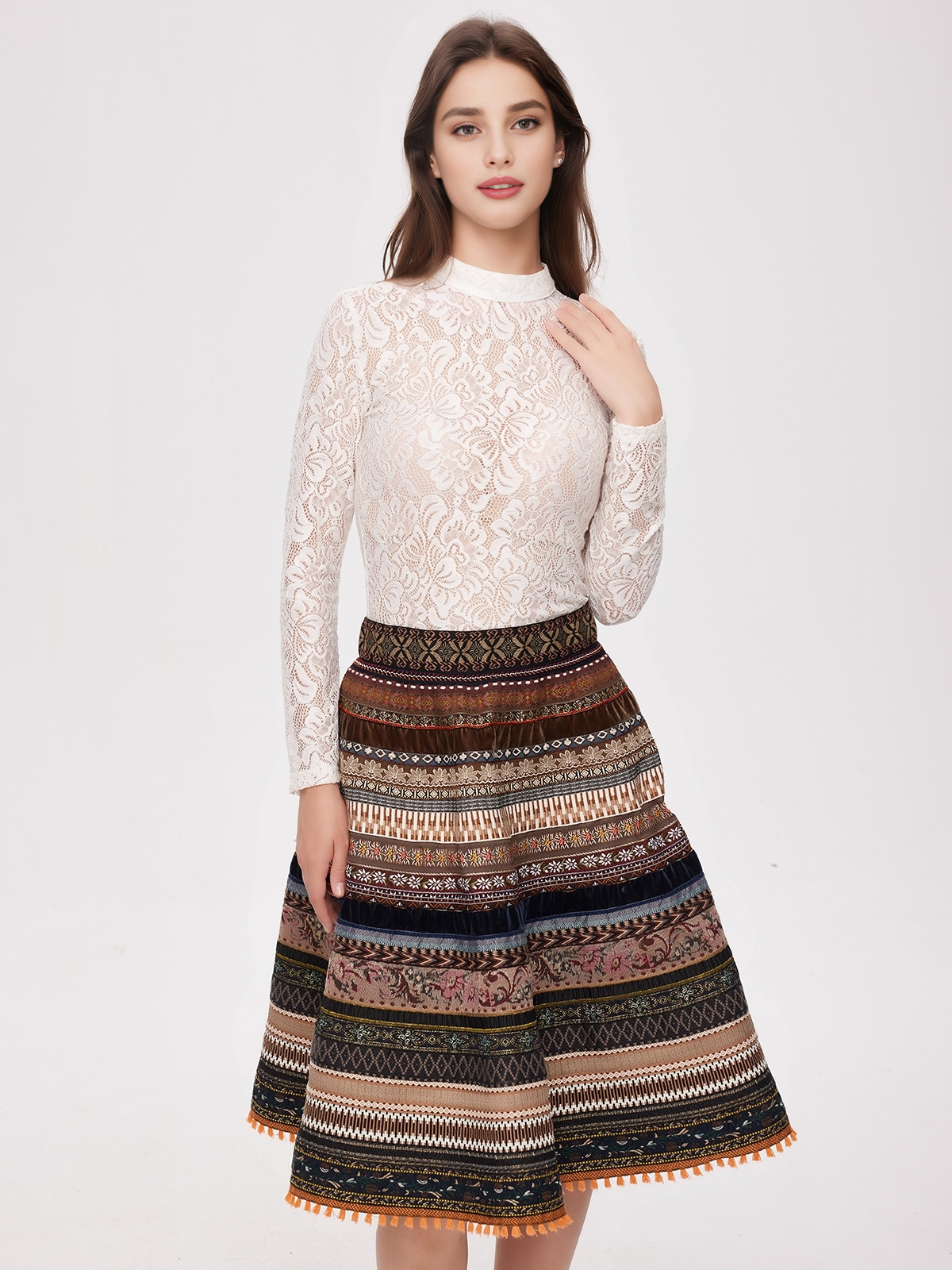 Günstige Midi Dirndl in Braun