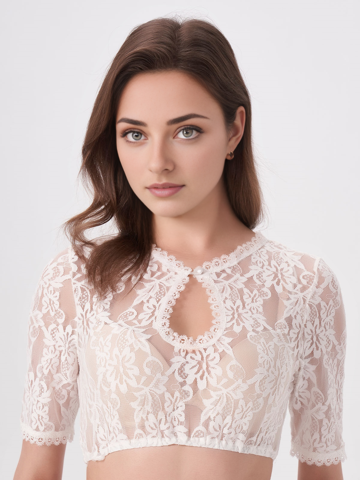 Dunkelrotes Dirndl mit eleganter Bluse