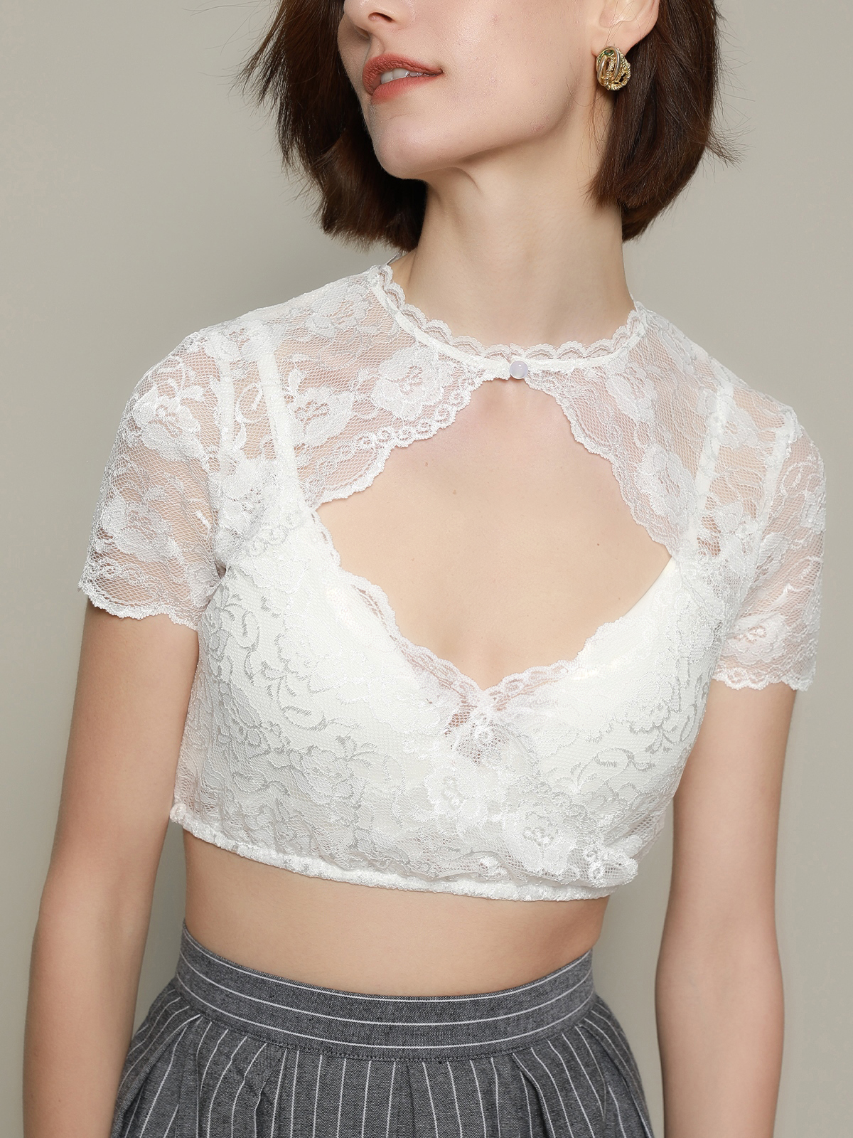 Dirndl Bluse in Weiß