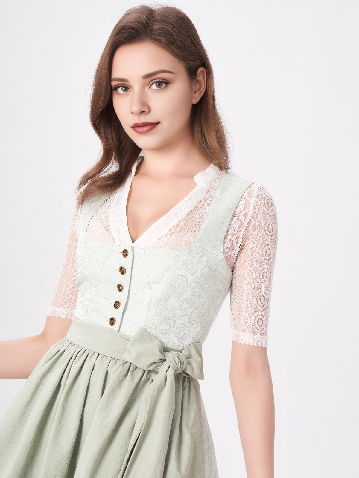 Dirndl für kleine Brust in Grün