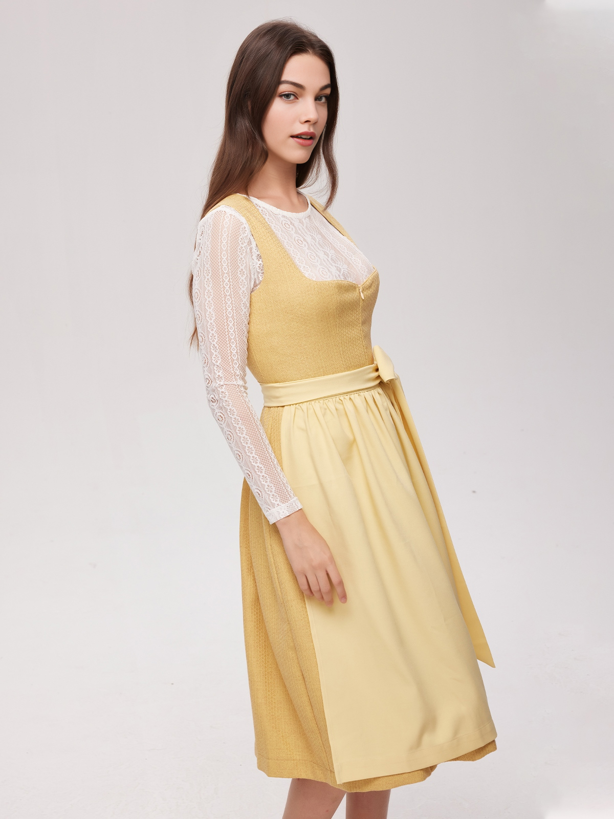 Dirndl Wildleder in Gelb