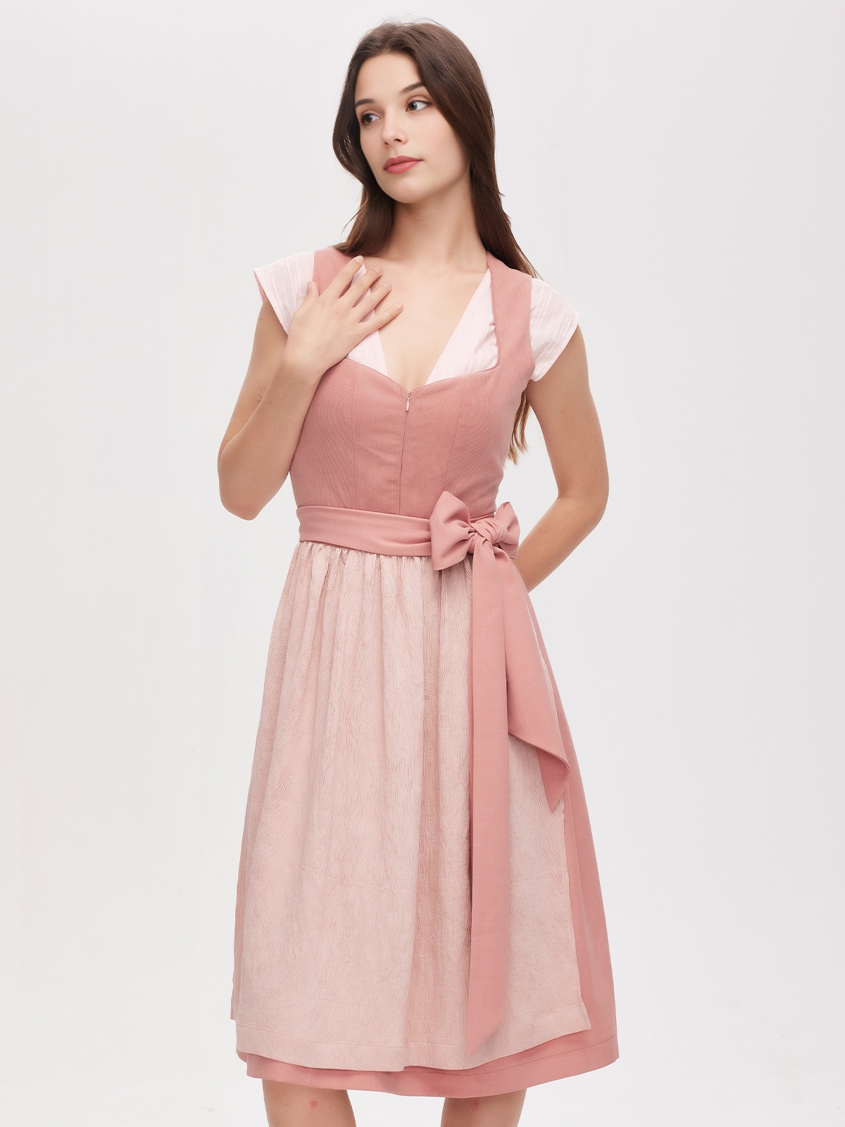 Grau-rosa Dirndl